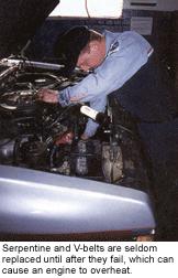 checking engine coolant and belts